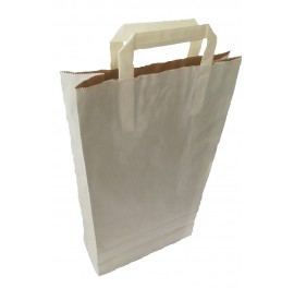 Set 10 Saci hartie alba ,cu maner, ambalare faina 5 kg