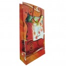 Sacose cadou din carton alb DCL, imprimate, 150x60x280 mm, set 10 buc